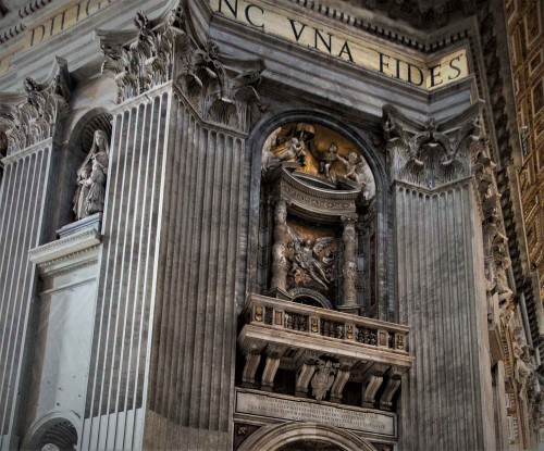 Gian Lorenzo Bernini, one of the four pillars supporting the dome of the Basilica of San Pietro in Vaticano