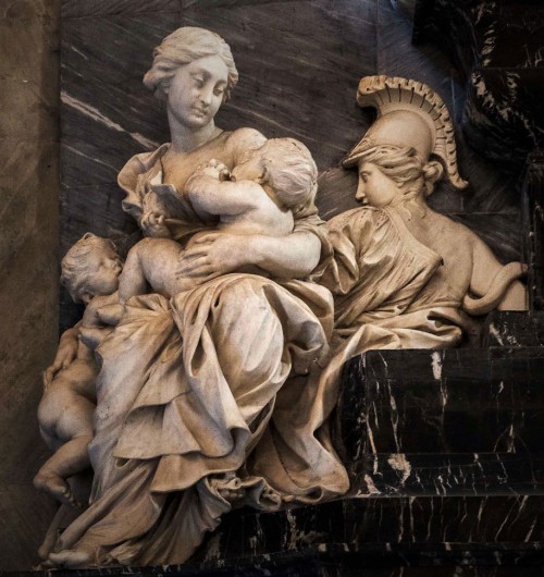 Antonio Raggi,  allegory of Mercy from the tombstone of Cardinal Pimentel, Basilica of Santa Maria sopra Minerva