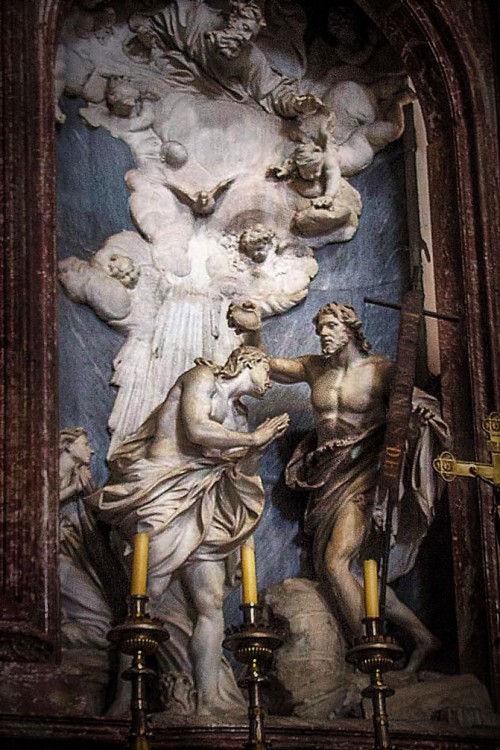 Antonio Raggi, The Baptism of Christ in the main altar of the Church of San Giovanni dei Fiorentini