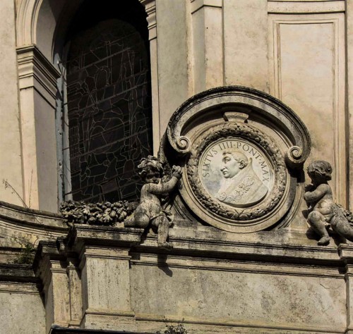 Antonio Raggi, one of the medallions on the façade depicting Pope Sixtus IV, Church of Santa Maria della Pace