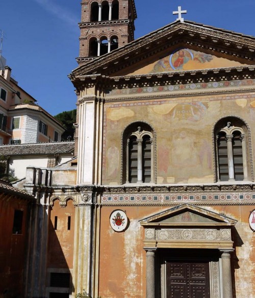 Santa Pudenziana, church façade with campanile in the background