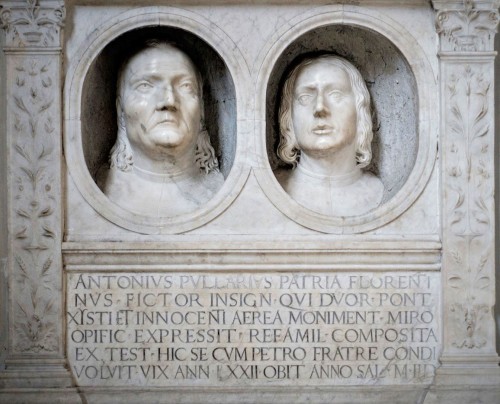 Basilica of San Pietro in Vincoli, San Pietro in Vincoli, tombstone of Antonio and Pier Pollaiuolo