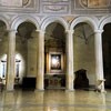 Basilica of San Pietro in Vincoli, row of Doric columns from the V century, the Altar of St. Augustine in the  background