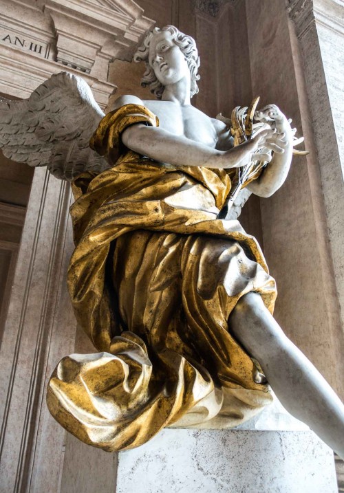 Pietro Bracci, Angel attributed to the artist in the loggia of the Basilica of Santa Maria Maggiore