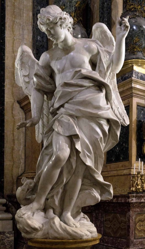 Pietro Bracci, angel from the altar of Jan Berchmans, left transept of the Church of Sant’Ignazio