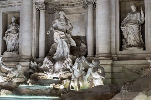 Pietro Bracci,  figury Okeanosa i trytonów, Fontana di Trevi