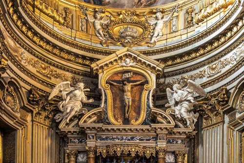 Camillo Rusconi, pair of angels at the top of the main altar of the Church of Santa Maria in Vallicella