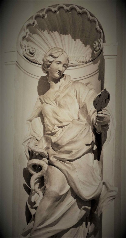 Camillo Rusconi, personification of Sensibility, Ludovisi Chapel, Church of Sant'Ignazio di Loyola