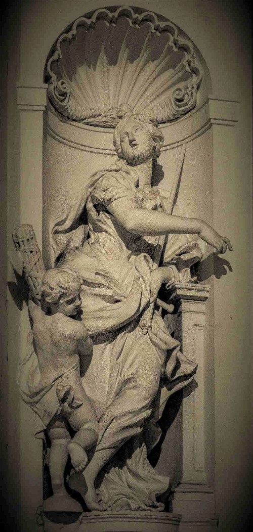 Camillo Rusconi, personification of Justice, Ludovisi Chapel, Church of Sant'Ignazio di Loyola