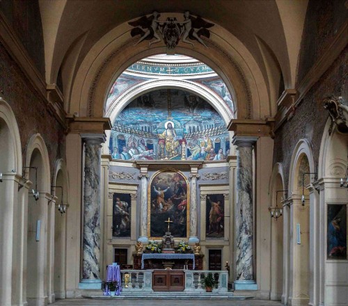 Interior of the Basilica of Santa Pudenziana, apse mosaics