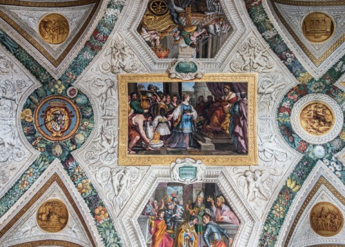 Palazzo Mattei di Giove, frescos of the vault in the gallery, Salomon and the Queen of Sheba, Pietro da Cortona