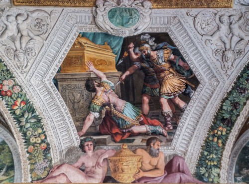 Palazzo Mattei di Giove, painting decorations of the palace gallery, Joab's death, Pietro da Cortona