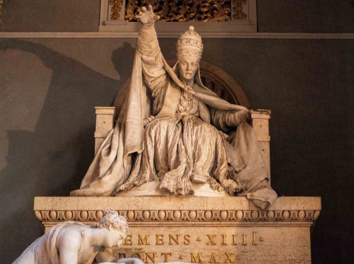 Antonio Canova, tombstone monument of Pope Clement XIV, fragment, Basilica of Santi Apostoli