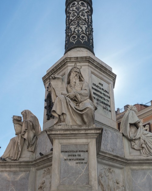 Column of the Immaculate Conception, statues of Moses (Ignazio Jacometti) and Ezekiel and David on the sides