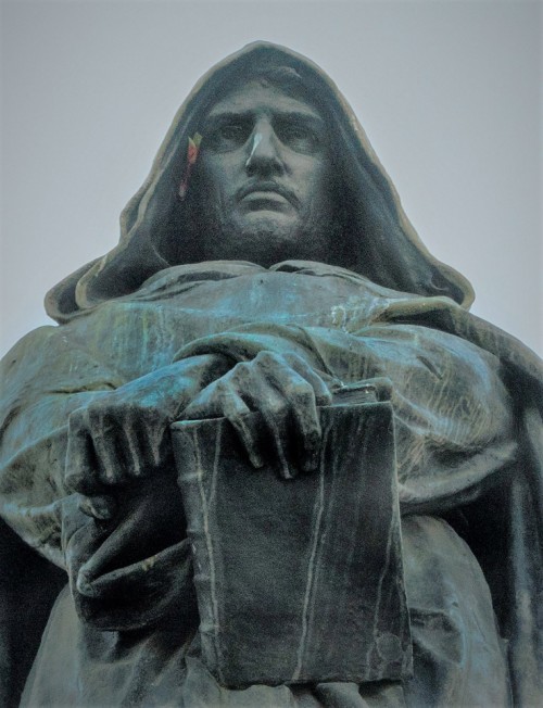 Giordano Bruno, statue of the philosopher, fragment, Campo de'Fiori