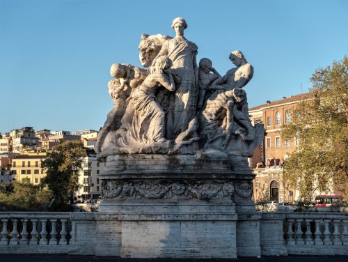 Ponte Vittorio Emanuele II - Monarchia pociesza ofiary powodzi, Cesare Reduzzi