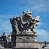 Ponte Vittorio Emanuele II, one of the allegoric groups adorning the bridge seen from the Tiber