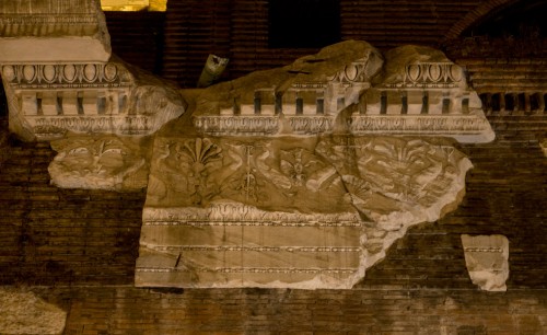 Remains of the decorations of the Basilica of Neptune