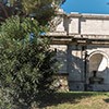 The base of Ponte Flaminio with the fountain adorning it