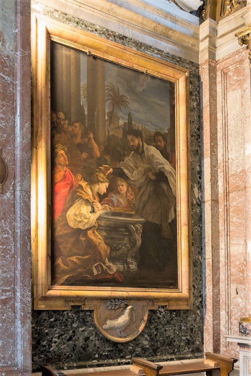 Sant'Andrea al Quirinale, kaplica św. Franciszka Ksawerego, Chrzest pogańskiej królowej, Baciccio