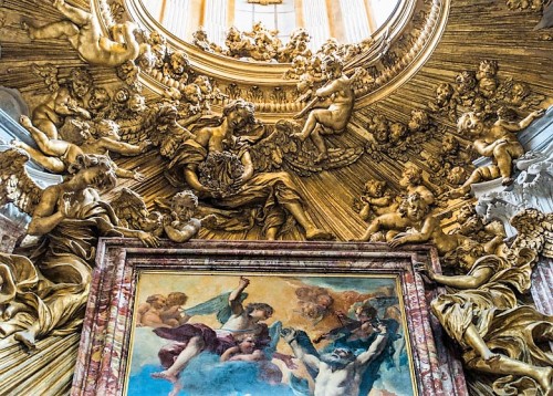 Church of Sant'Andrea al Quirinale, stucco decorations above the main altar - Antonio Raggi