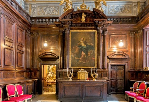 Church of Sant'Andrea al Quirinale, Sacristy, The Immaculate Conception of the Virgin Mary in the altar, Andrea Pozzo