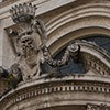 Church of Sant'Andrea al Quirinale, decoration of the main enterance with the emblem of Pope Innocent X from the Pamphilj family