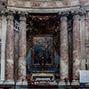 Church of Sant'Andrea al Quirinale, view of the altar with St. Andrew at the top of the tympanum, Antonio Raggi