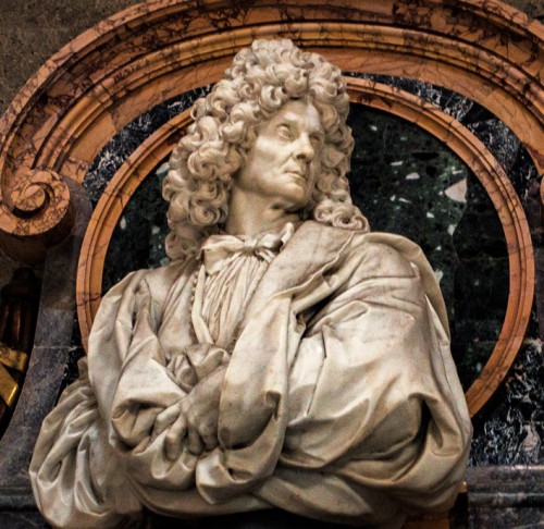 Carlo Maratti, the artist’s bust on the funerary monument, Basilica of Santa Maria degli Angeli