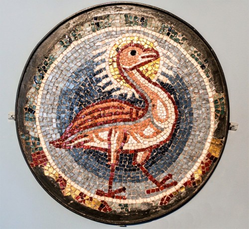 Phoenix, an element of the unpreserved decoration of the apse of the Basilica of San Pietro in Vaticano, Museo di Roma, Palazzo Braschi