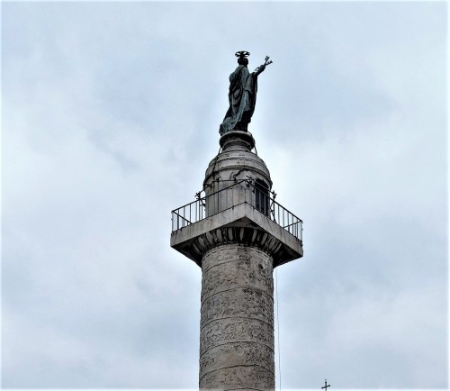 Statue of St. Peter at the top of Trajan’s Column