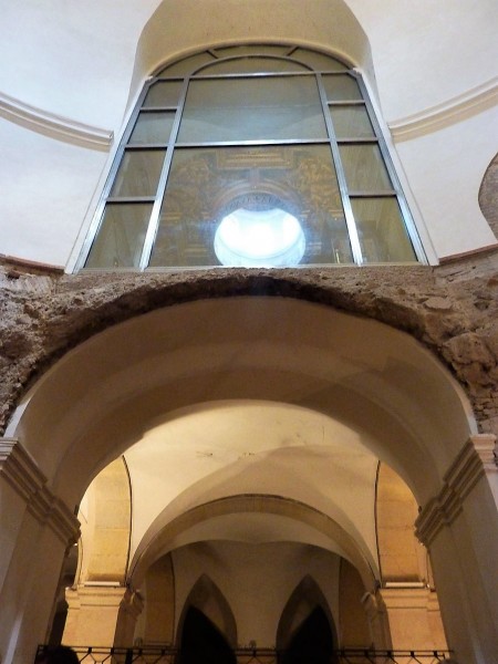 Church of Santi Cosma e Damiano, view of the upper church from the level of the Temple of Jupiter (Mausoleum of Romulus)