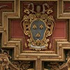 Church of Santi Cosma e Damiano, fragment of the ceiling with the coat of arms of Pope Urban VIII