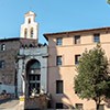 Basilica of Santi Cosma e Damiano, enterance into the basilica created after World War II