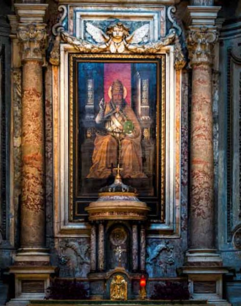 Melozzo da Forlì, image of St. Mark (pope) in the transept of Basilica of San Marco