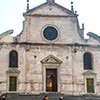 Façade of Basilica Santa Maria del Popolo, one of foundation of Pope Sixtus IV