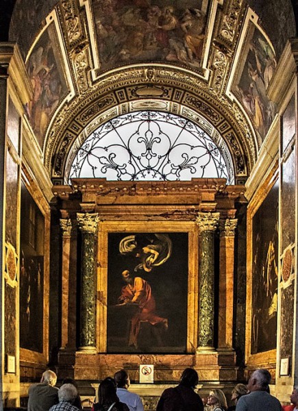 Contarelli Chapel in the Church of San Luigi dei Francesi, St. Matthew with an Angel, Caravaggio