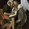 Copy of Caravaggio’s painting, St. Matthew with an Angel, Contarelli Chapel in the Church of San Luigi dei Francesi