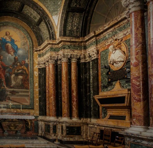 Francesco Cavallini, decorations of the Cybo Chapel, bust of Cardinal Alderano Cybo, Basilica of Santa Maria del Popolo