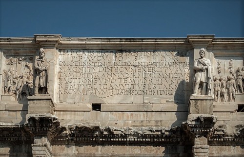 Triumphant Arch of Emperor Constantine the Great, inscription commemorating the emperor