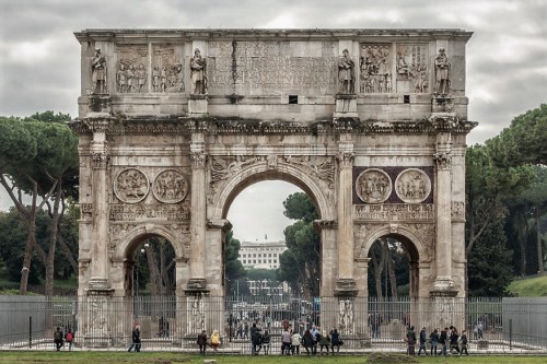 Triumphant Arch of Emperor Constantine the Great seen from the Colosseum