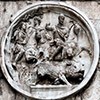 Triumphant Arch of Emperor Constantine the Great, one of the medallions depicting Emperor Hadrian hunting