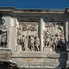 Triumphant Arch of Emperor Constantine the Great, figures of the Dacians and a scene depicting Emperor Marcus Antonius among soldiers