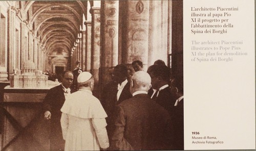 Marcello Piacentini presenting the plans of the future via della Conciliazione to the Pope