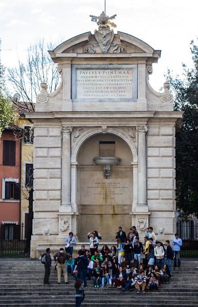 Former fountain, foundation of Pope Paul V, currently at Piazza Trilussa