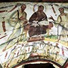 Christ with St. Peter and St. Paul, below St. Marcellinus, Peter, Gorgonius and Tiburtius, catacomb of Marcellinus and Peter near the Mausoleum of Helena