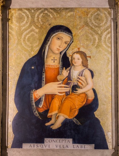 Antoniazzo Romano, Madonna z Dzieciątkiem, fresk z kaplicy kardynała Bessariona, bazylika Santi XII Apostoli