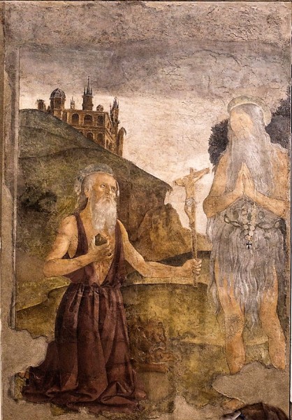 Antoniazzo Romano, Saint Jerome in the Wilderness, Chamber of St. Catherine, Dominican monastery next to the Basilica Santa Maria sopra Minerva