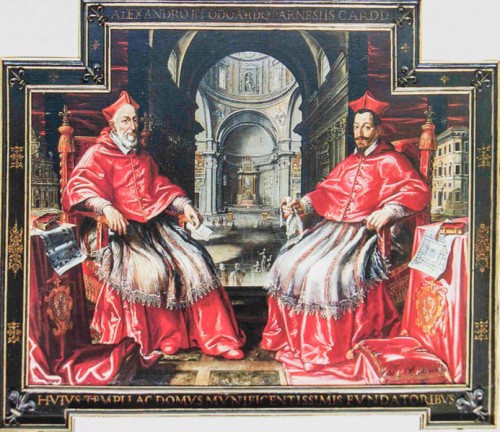 Portrait of two papal nepots – descendants of Pope Paul III, Alessandro and Odoardo Farnese, Old sacristy of church Il Gesù