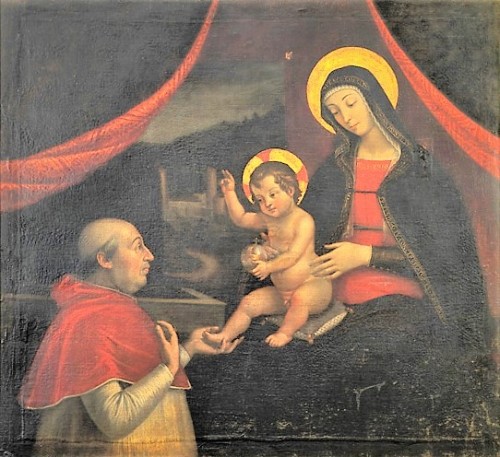 Madonna with Child and pope Alexander VI, Pietro Fachetti, private collection